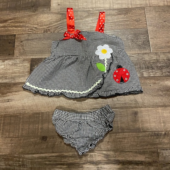 Kids Dress with Ladybug and Flower Design 9-12 months - Picture 2 of 7